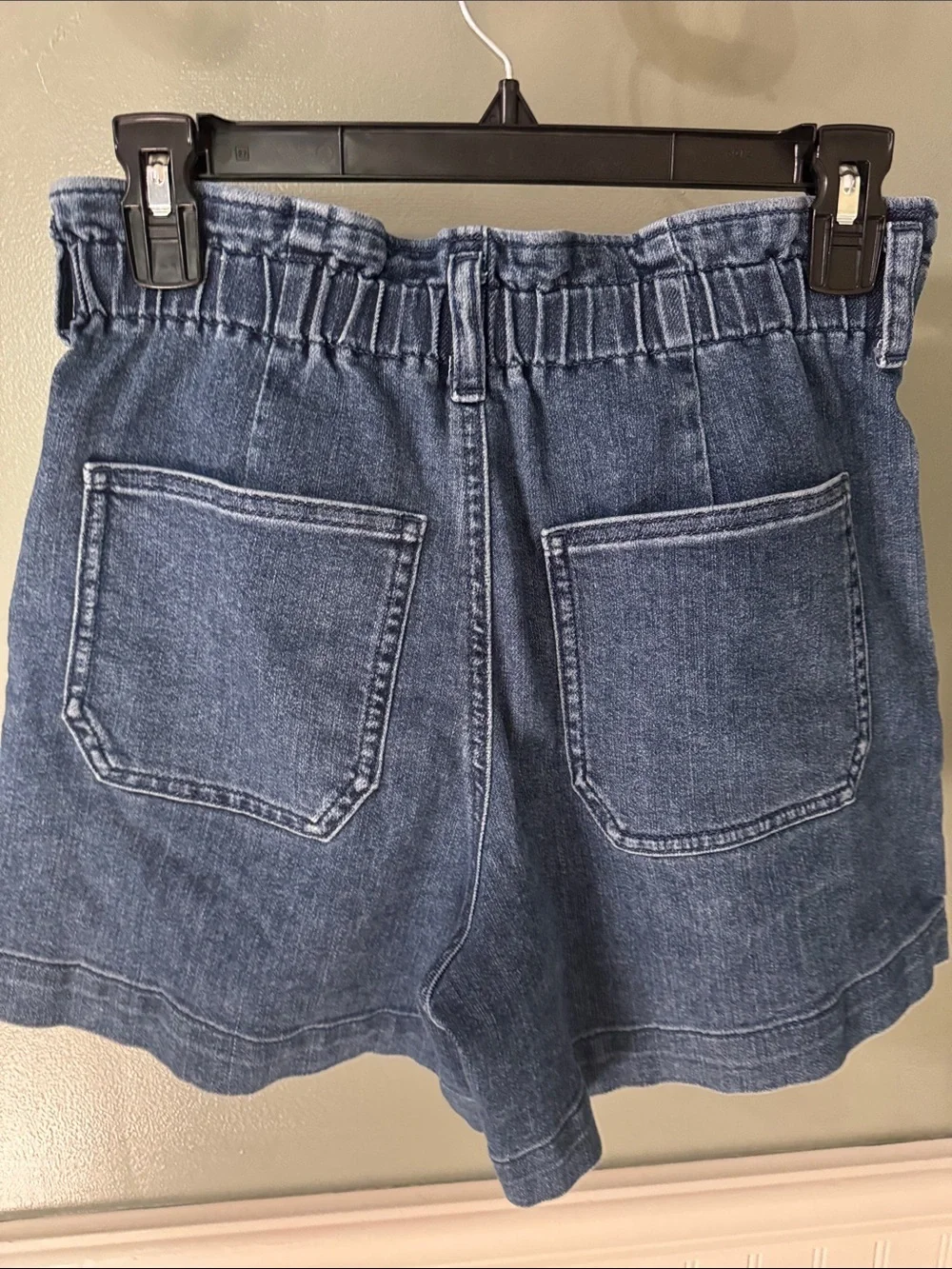 J. Crew Mid-Blue Paperbag Waist Denim Shorts - Picture 4 of 5